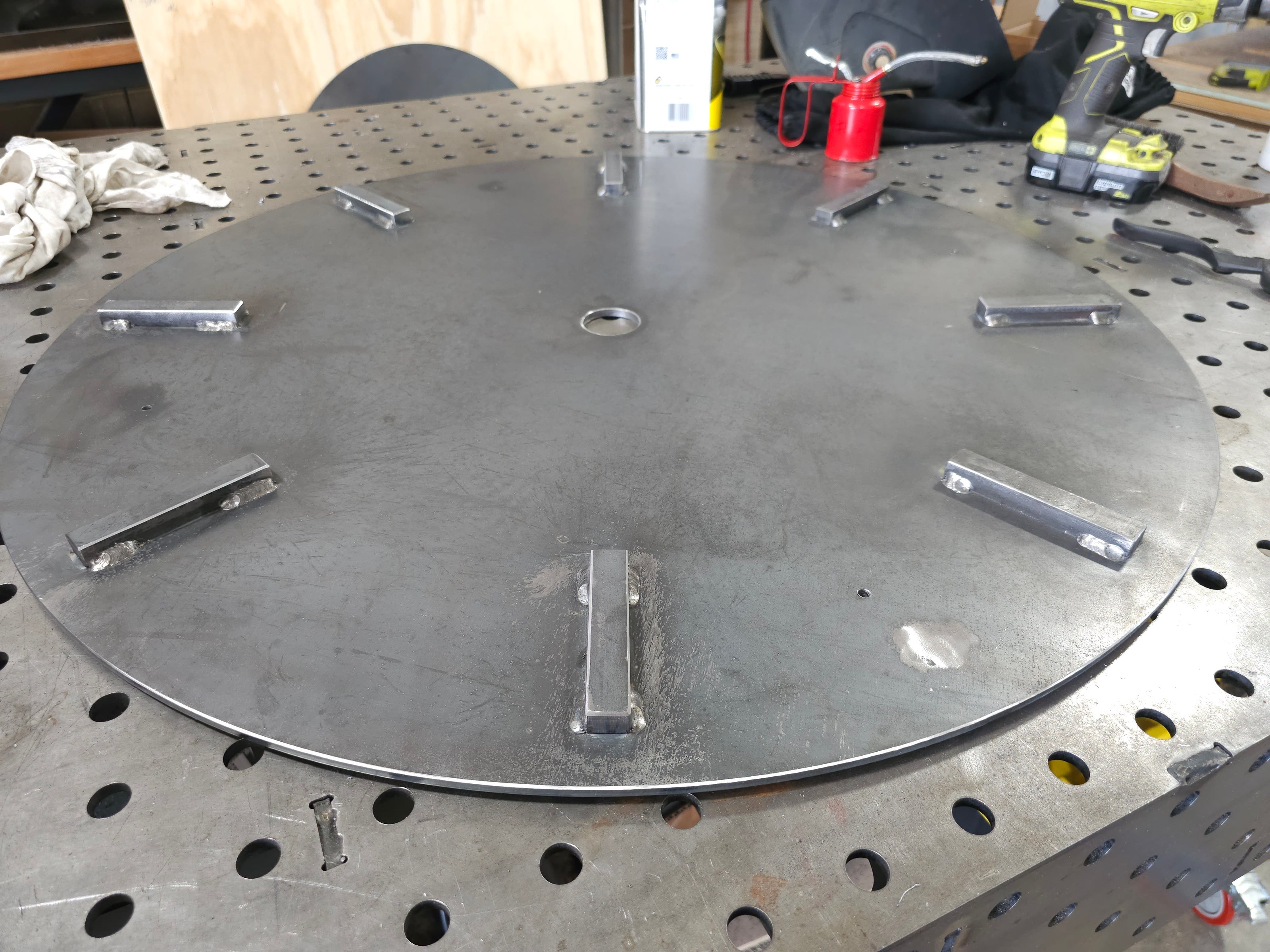 Welded feet to the Table Base Plate