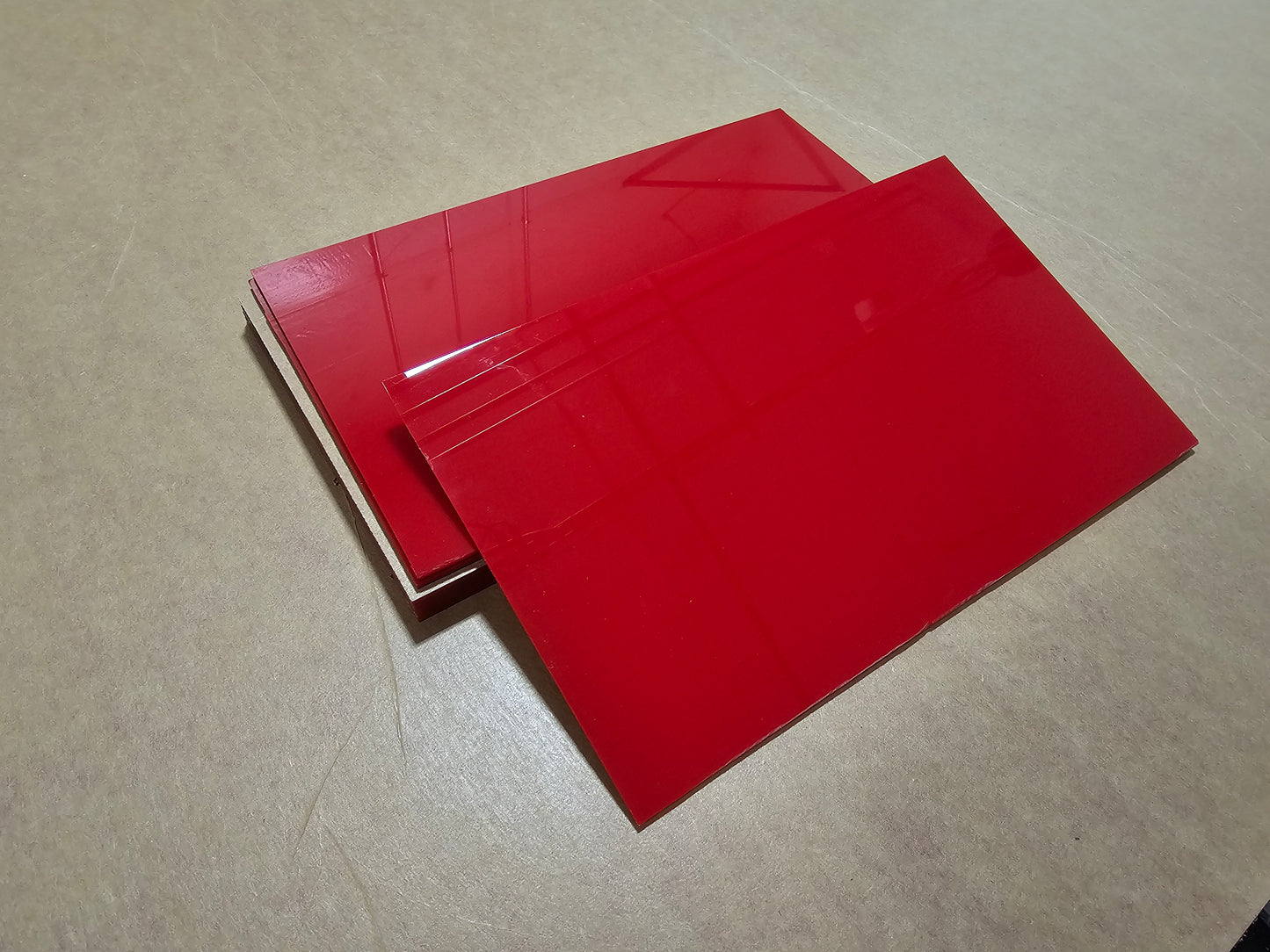 RED 12x20" (3mm) 1/8" Cast Acrylic Sheet