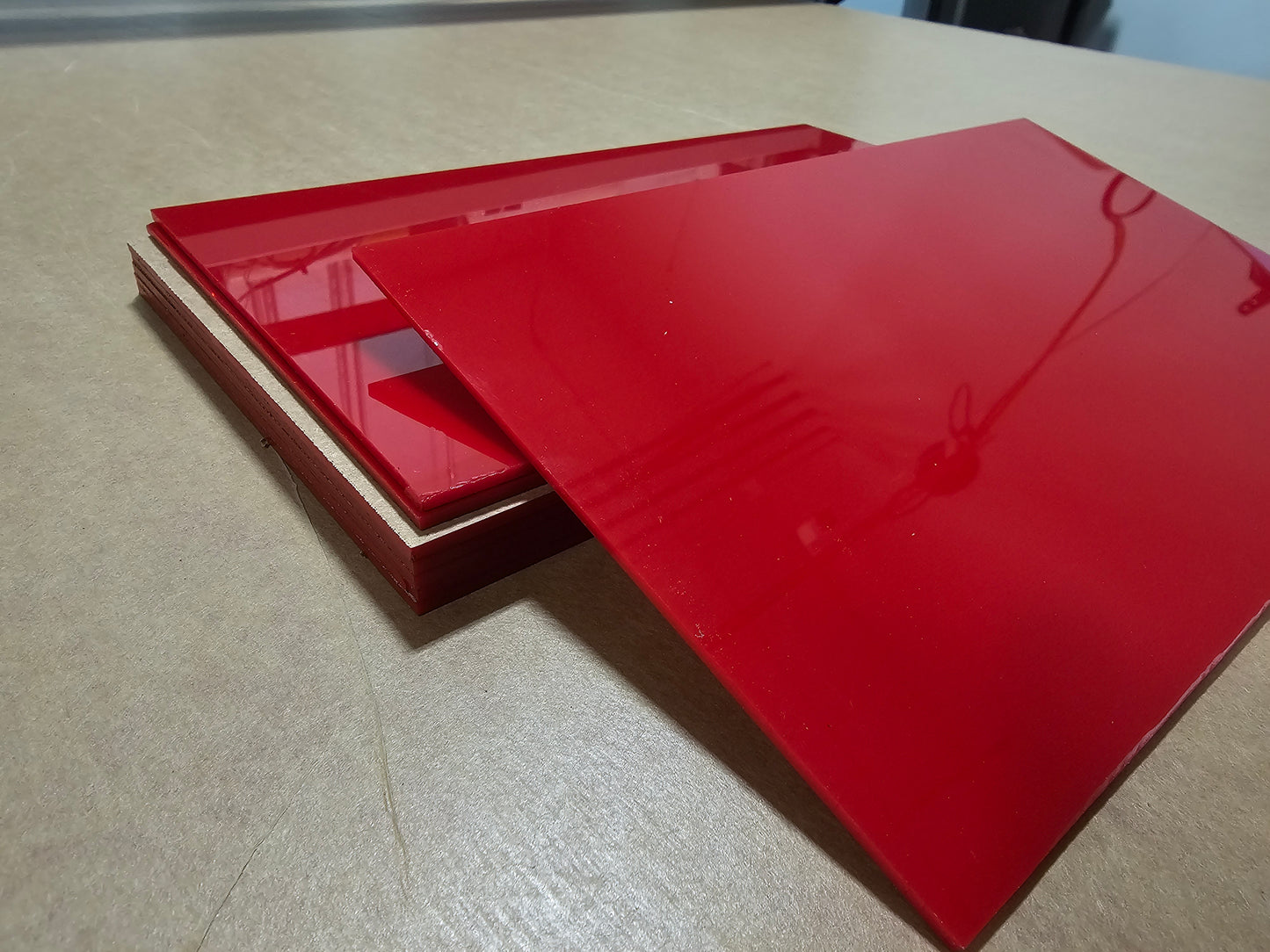 RED 12x20" (3mm) 1/8" Cast Acrylic Sheet